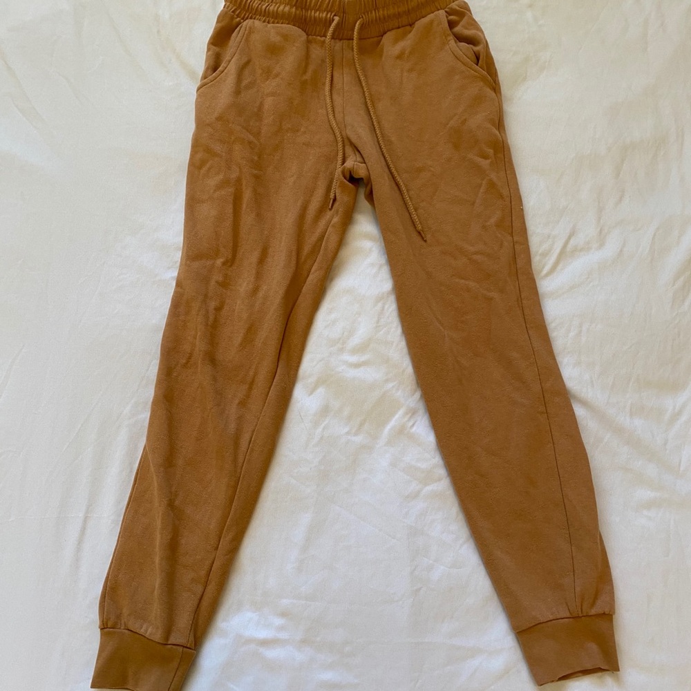 Forever 21 tan drawstring joggers